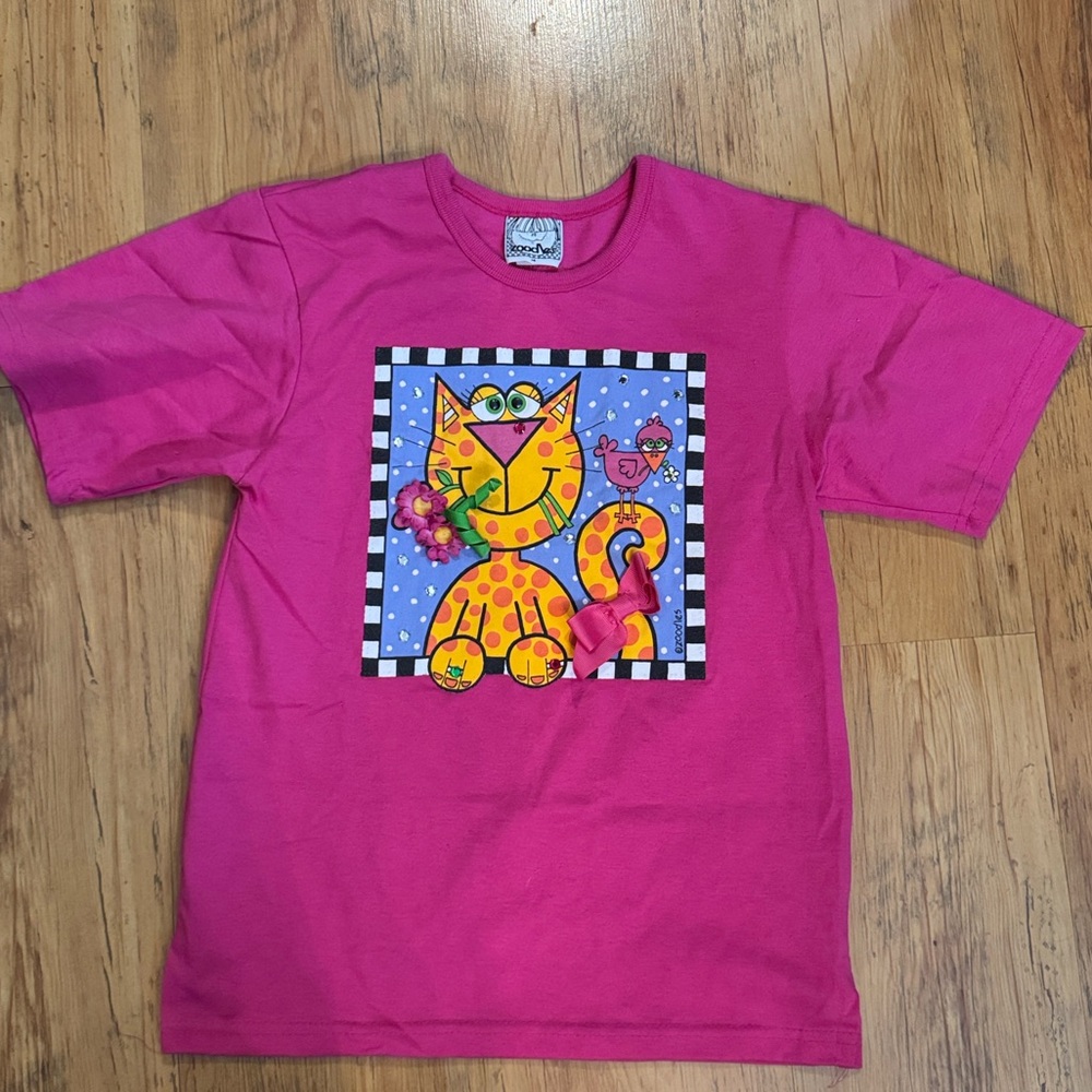 Doodles 90’s T-Shirt Cat Jewels Sz 14 Pink